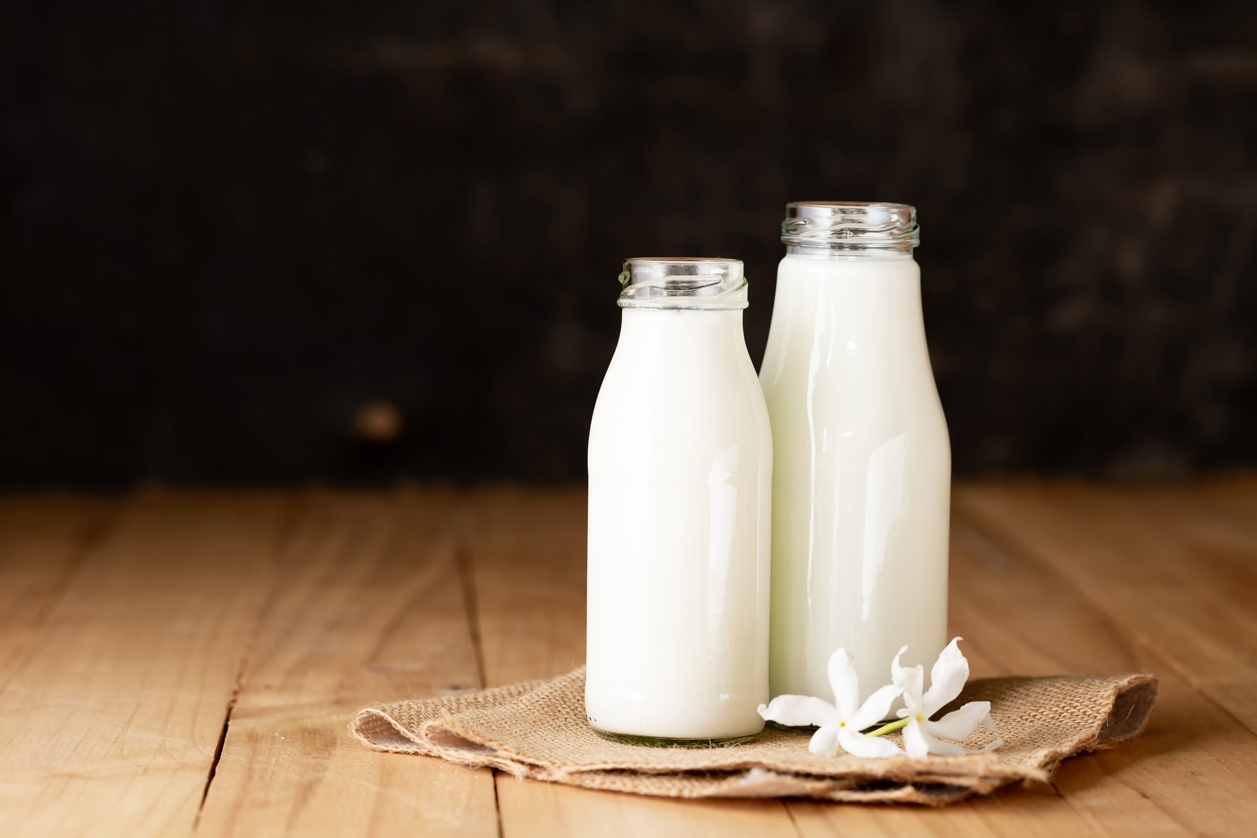Fresh Milk Two Bottle Glass