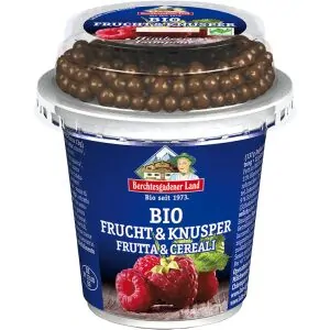 BERCHTESGADENER ECO IAURT CU ZMEURA SI CEREALE CU CIOCOLATA 150G-0
