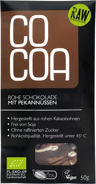 COCOA ECO CIOCOLATA RAW CU NUCI PECAN 50G-0