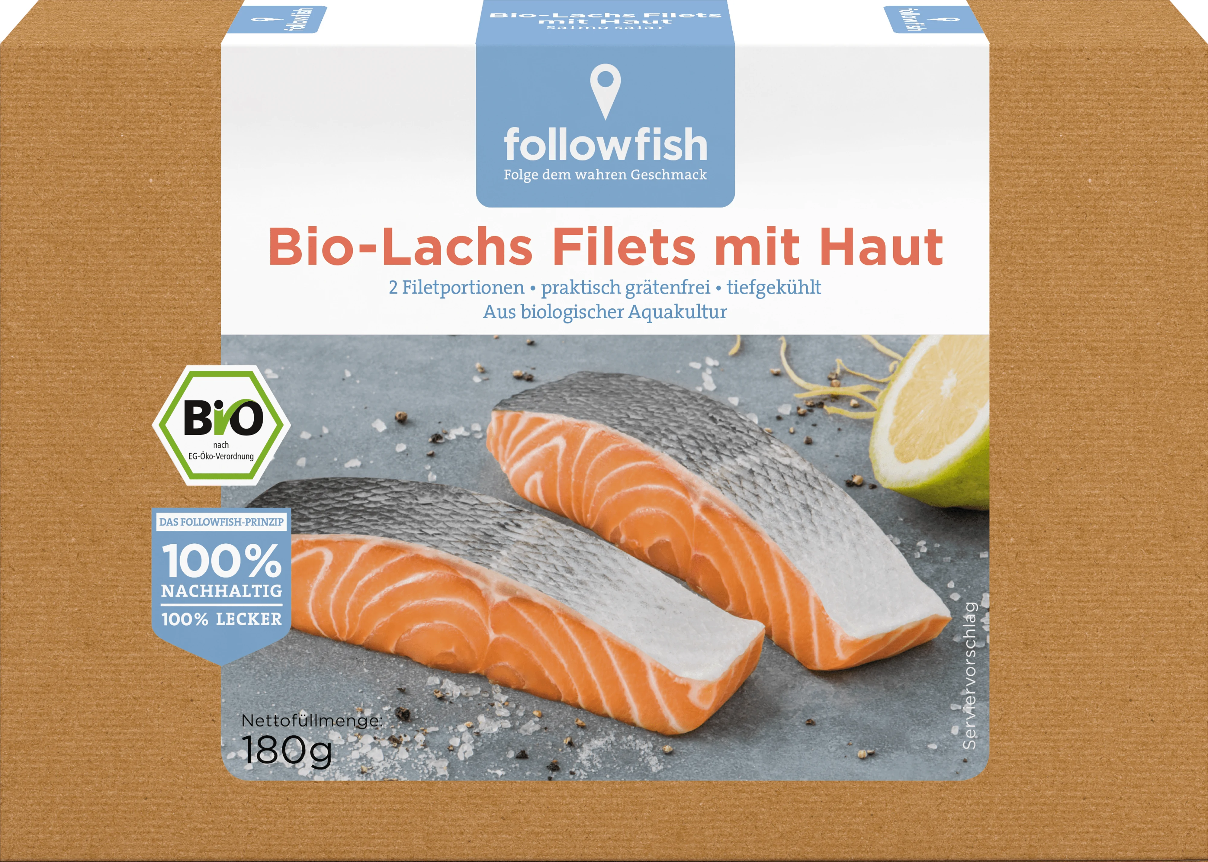 FOLLOWFISH ECO FILE DE SOMON CU PIELE CONGELAT 180G-0